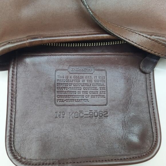 Coach Brown Leather Zipper Closure Crossbody Bag - Vintage Made in USA - Picture 12 of 14